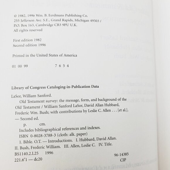 Old Testament Survey Second Ed. Message Form Background Eerdmans VTG 1996 Book - Picture 3 of 12